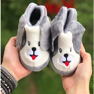 Çocuk Panduf Emojili Köpek Figürlü Çocuk Panduf Anaokulu Kreş Ev Ayakkabısı Ev Botu