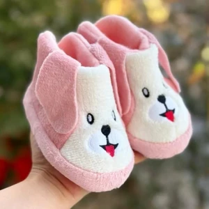 Çocuk Panduf Emojili Köpek Figürlü Çocuk Panduf Anaokulu Kreş Ev Ayakkabısı Ev Botu