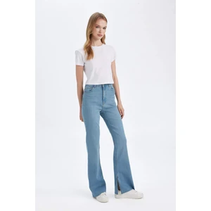 Slim Flare Yüksek Bel Paça Ucu Kesik Uzun Jean Pantolon C7619AX24AU