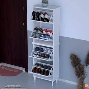 Modilayn Umay' 2 Li Kapı Önü 52 x 160 x 25,5 Cm’ Lik 4 Düşer Kapak 8 Göz Bölmeli Ayakkabılık
