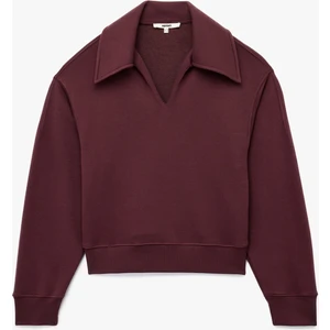 Regular Fit Üç Iplik Uzun Kollu Polo Yaka Sweatshirt