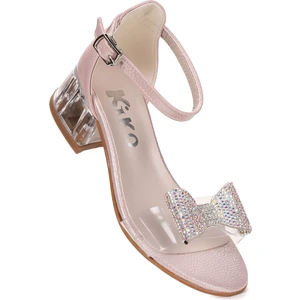  Tire Vakko Kız Çocuk 4 cm Şeffaf Topuklu Sandalet Abiye Ayakkabı