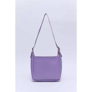 Lila SHK158 Suni Deri Tek Bölmeli Askılı Çıtçıtlı Çapraz Kol ve Omuz Çantası