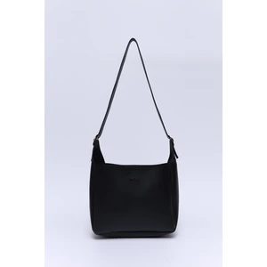 Siyah SHK158 Suni Deri Tek Bölmeli Askılı Çıtçıtlı Çapraz Kol ve Omuz Çantası