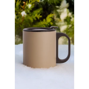 Bej Çift Katmanlı 304 Paslanmaz Çelik Kulplu 300ML Küçük Termos Bardak Çay Kahve Termosu Travel Mug Kupa