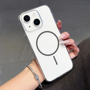 Apple Iphone 15 Uyumlu Gerçek Magsafe Özellikli Sert Şeffaf Sararmaz telefon kılıfı