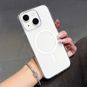 Apple Iphone 13 Uyumlu Gerçek Magsafe Özellikli Sert Şeffaf Sararmaz telefon kılıfı