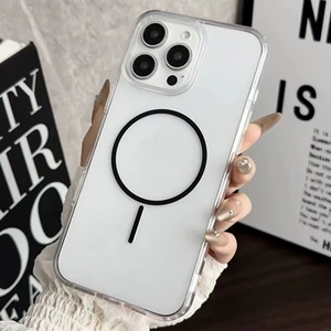 Apple Iphone 16 Pro Max Uyumlu Gerçek Magsafe Özellikli Sert Şeffaf Sararmaz telefon kılıfı 