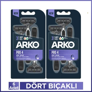 Arko Men Pro4 Dört Bıçaklı Tıraş Bıçağı 6 Adet