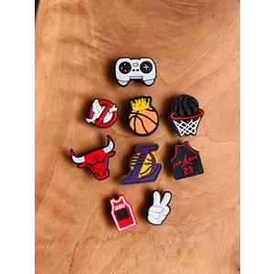Crocs Jibbitz Terlik Süsü Basketbol Figürleri,youtube ,kahve 9 Lu Set