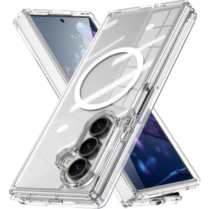 Samsung Galaxy Z Fold 7 Kılıf Magsafe Wireless Kablosuz Şarj Destekli Sert Şeffaf Darbe Emici Kapak