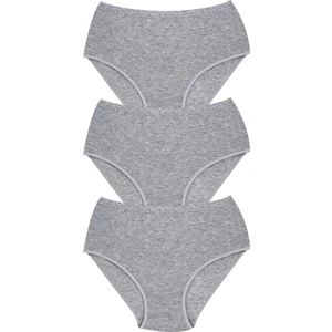 Kadın Külot 3'lü Ribana Yüksek Bel Bato (%100 Pamuk)