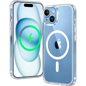 Iphone 15 Uyumlu Magsafe Şarj Özellikli Şeffaf Kamera Koruma Çıkıntılı Şeffaf Magsafe Kılıf