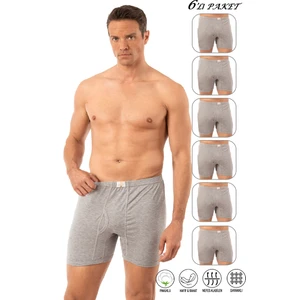 Özkan Underwear Özkan 0043 6'lı Paket Erkek %100 Pamuklu Penye Süprem Kumaş Esnek Rahat Torbalı Paçalı Don Boxer Külot