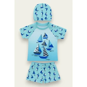 Erkek Çocuk Desenli 3'lü Mayo Takımı 2-12 Yaş 11991