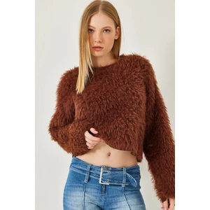 Kadın Tüylü Triko Kazak