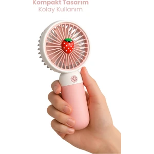 Mini Fan Şarjlı Taşınabilir El Vantilatörü Telefon Standı Meyve Figürlü USB Mini Fan 250MAH 5W Güçlü