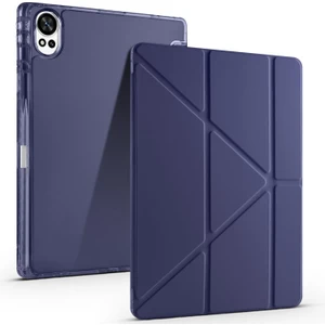 Huawei Matepad 12 x Uyumlu Kılıf Kalem Bölmeli Tri Folding Standlı Arkası Silikon Uyku Modlu