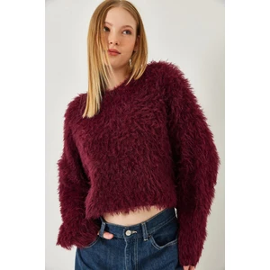 Kadın Tüylü Triko Kazak