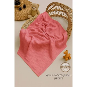 Fulya Tuhafiye Ftbabycollection  Pamuk 4 Katlı Müslin Bebek Battaniyesi Gül Kurusu Oeko- Tex Sertifikalı Müslin Örtü 100x110 cm