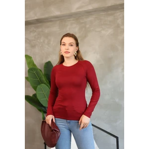 Soft Touch Modal Penye Basic Bluz Uzun Reglan Kol Kadın Body Likralı Tişört
