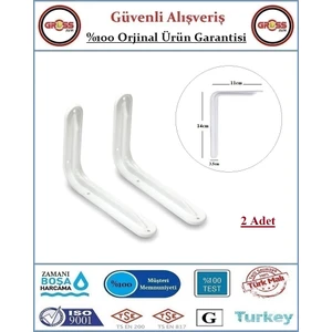 Raf Ayağı - Metal L Raf Altı Demiri - 11X14CM Beyaz - 2 Adet