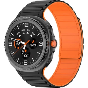 Samsung Galaxy Watch 8 Classic 46 mm Magnetik Silikon Kordon Baklalı Desenli Mıknatıslı Kayış