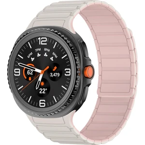 Samsung Galaxy Watch 8 Classic 46 mm Magnetik Silikon Kordon Baklalı Desenli Mıknatıslı Kayış