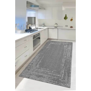 Dijital Kaymaz Yıkanabilir Sisal Jüt Görünümlü Gri Mutfak Halısı Salon Halısı Yolluk Mutfak Dekor DC-5106