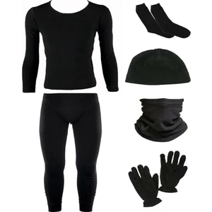Mehmetçiğin Sesi Siyah Termal Içlik Takımı Polar Boyunluk Bere Eldiven Çorap Seti