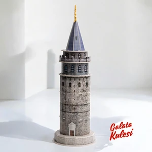 Tuğçe Shopping Galata Kulesi 3D Puzzle 15 Parça Eğitici ve Dekoratif Kağıt Maket Kolay Montaj Çocuk ve Yetişkinler Için