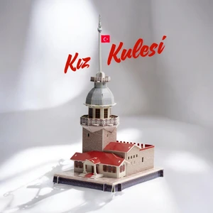 Tuğçe Shopping Kız Kulesi 3D Puzzle 30 Parça Eğitici ve Dekoratif Kağıt Maket Kolay Montaj Çocuk ve Yetişkinler