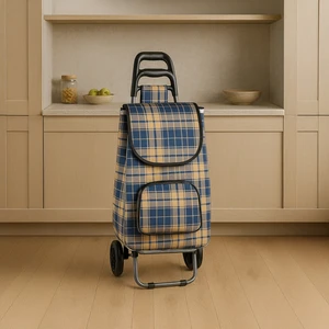 Katlanabilir Ses Yapmaz Tekerlekli Su Geçirmez Çantalı Alüminyum Gövdeli Pazar Arabası