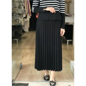 Krep Kumaş Pliseli Etek