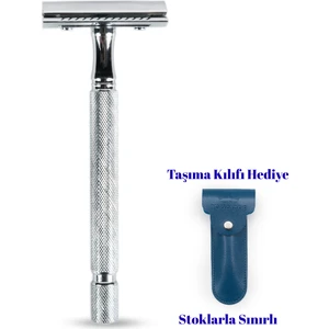 Pearl Shaving Krom Kaplama Uzun Saplı Taraksız Jiletli Tıraş Makinesi, Tahrişsiz Manuel Tıraş Bıçağı Ss-04