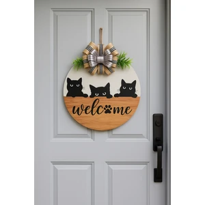 Meraklı Kedi Kapı Süsü (30 Cm)