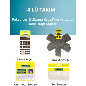 Yapışkanlı Keçe + Tava Koruyucu Keçe +Silikon Kapı Stoperi + Silikon Ses Stoperi