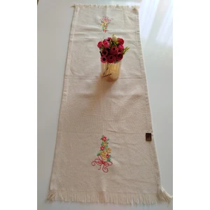 Nakışlı Otantik Organik Püsküllü Runner 45X105 cm