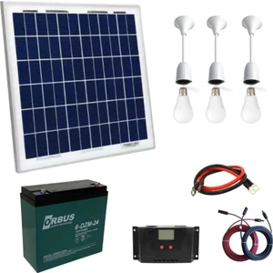 40 Watt Güneş Paneli Aydınlatma Paketi Solar Paket