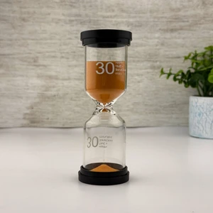 Renkli Dekoratif Kum Saati 30 Dakika, Cam Gövdeli Modern Kum Saati 30 Dk, Ofis, Ev ve Çocuk Odası Dekoru Için Modern Tasarım Kum Saati – Zaman Ölçer Masa Saati