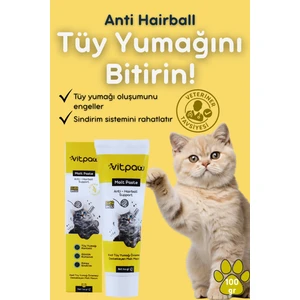 vitpaw Malt Paste 100 Gr.(KEDİLER İÇİN KUSMA VE TÜY YUMAĞI OLUŞUMU ÖNLEYİCİ MALT MACUN) Kedi Maltı