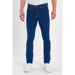 Erkek Fermuarlı Düz Slim Fit Jeans