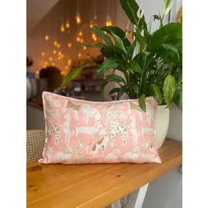 Köpek Desenli Dekoratif Süet Kırlent Kılıfı - Köpek Desenli Dikdörtgen Kırlent Kılıfı - 30X50CM