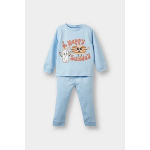 Erkek Bebek Pijama Takımı Baskılı Uzun Kollu Üst Uzun Alt F0547A525AU