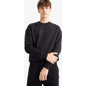 Boxy Fit Bisiklet Yaka İçi Yumuşak Tüylü Baskılı Sweatshirt X8282AZ25AU