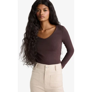 Slim Fit Dar Kesim Basic Düz Modal Uzun Kollu Tişört F7153AX25AU