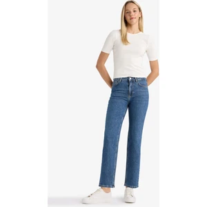 Comfort Straight Yüksek Bel Bilek Boy Jean Yıkamalı Pantolon D8154AX25AU