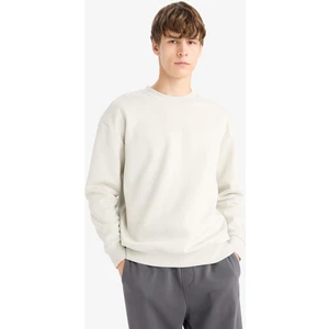 Boxy Fit Bisiklet Yaka İçi Yumuşak Tüylü Baskılı Sweatshirt X8282AZ25AU