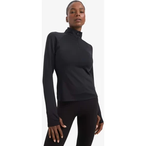 Standart Fit Dik Yaka Fermuarlı İçi Yumuşak Tüylü Sporcu Uzun Kollu Tişört B0811AX25AU