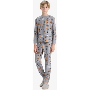 Erkek Çocuk Pijama Takımı Desenli Uzun Kollu Üst Uzun Alt F1892A825AU